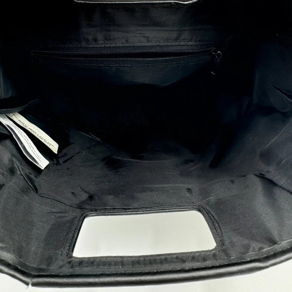 Lillian Vernon Black Suede Square Handle Handbag Purse Bag - Picture 2 of 3